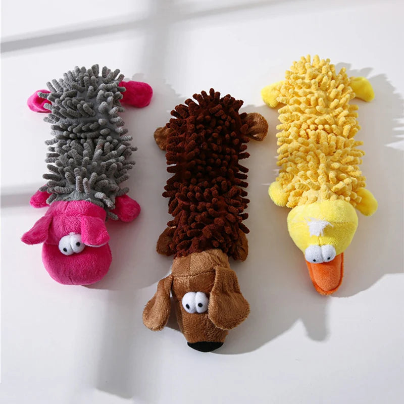 Plush squeaky animal dog toy