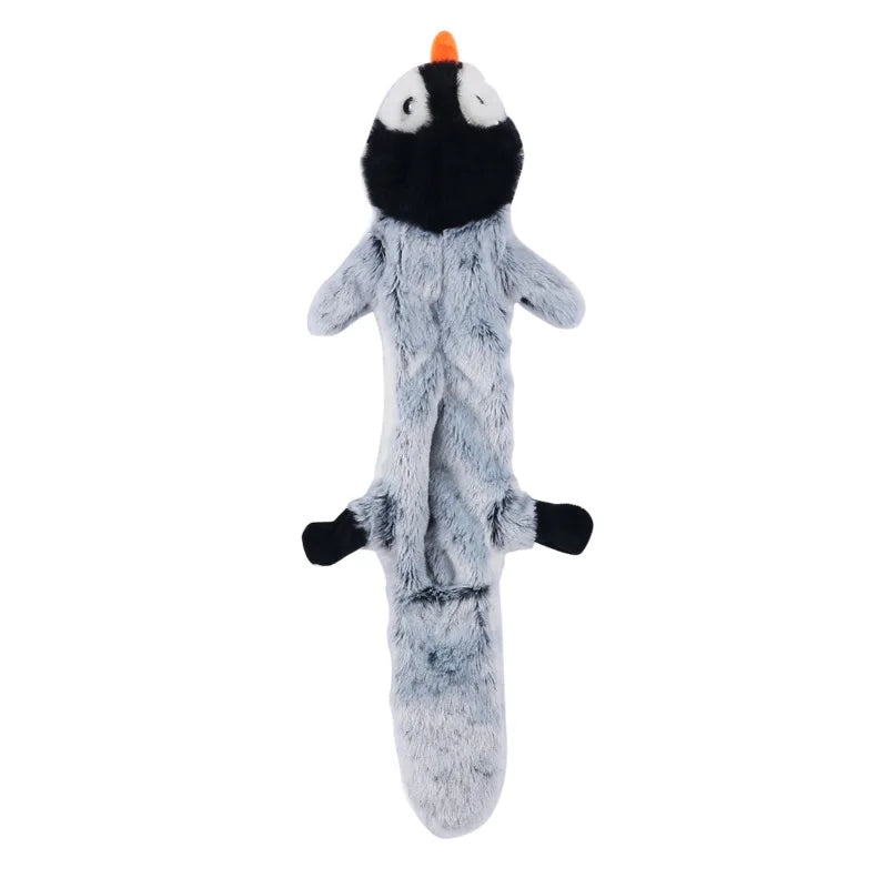 Plush squeaky animal and dinosaur shaped dog toys