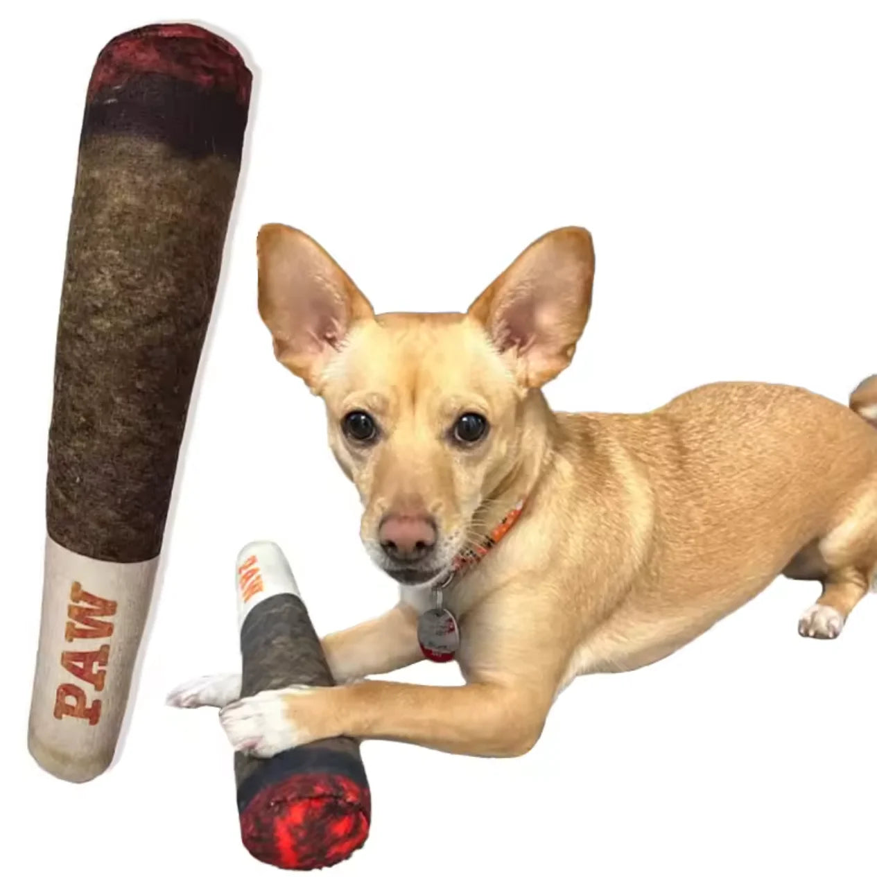 Funny stick shaped dog chew toy, durable plush squeaky toy for all types of dogs