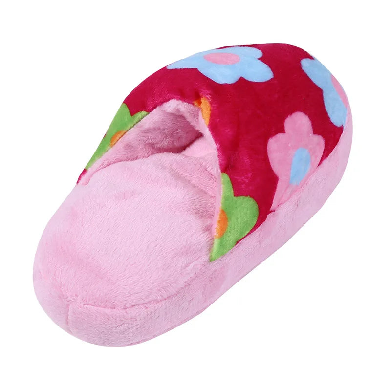 slipper shaped dog toy with squeaker
