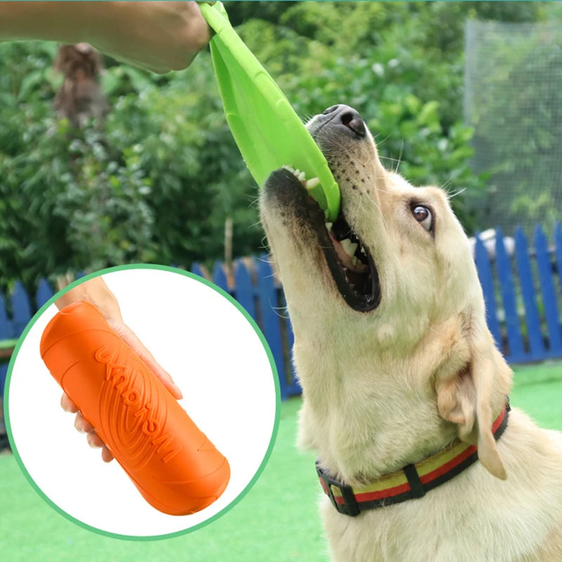 Silicon flying disc dog toy