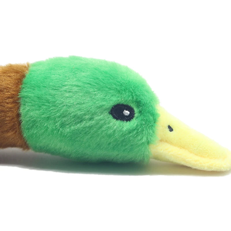 Plush duck squeaky dog toy
