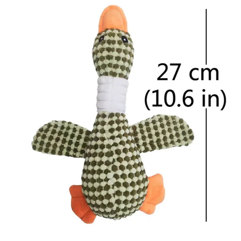 Plush duck squeaky dog toy, soft chew and interactive play toy