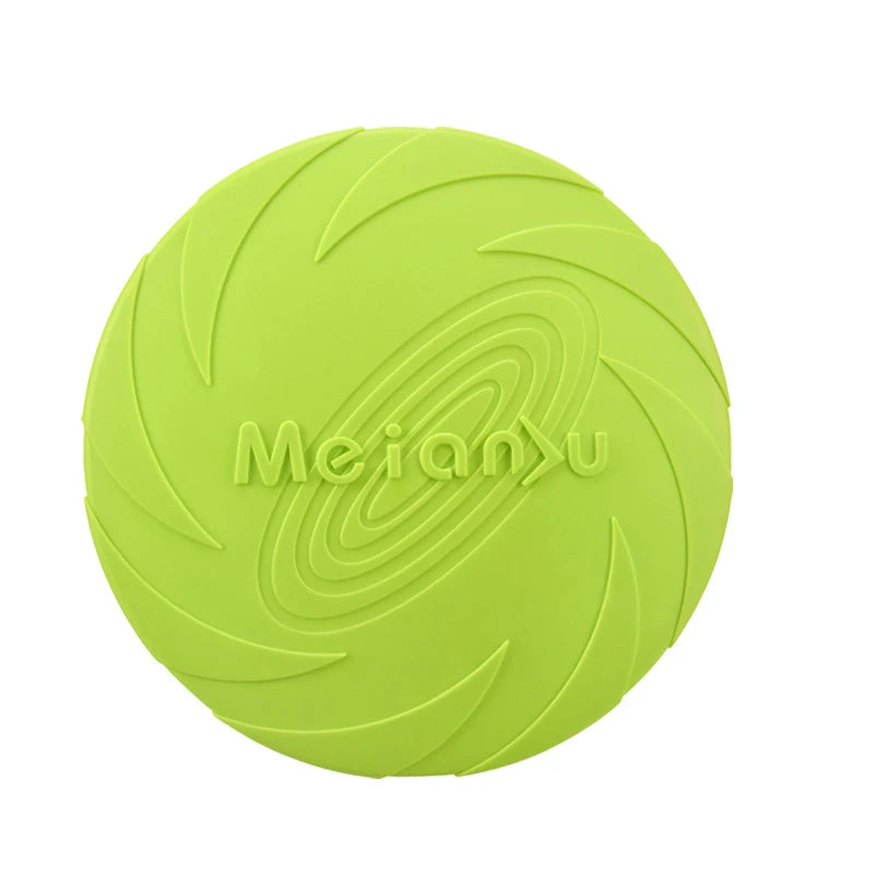 Silicon flying disc dog toy