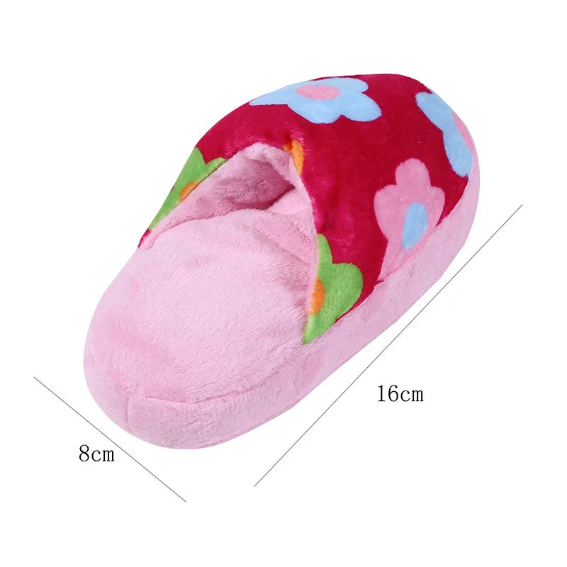 slipper shaped dog toy with squeaker