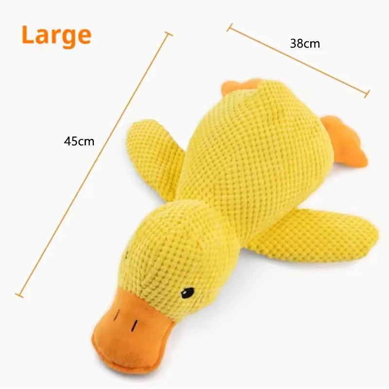 Plush squeaky duck dog toy, soft comfort and interactive play