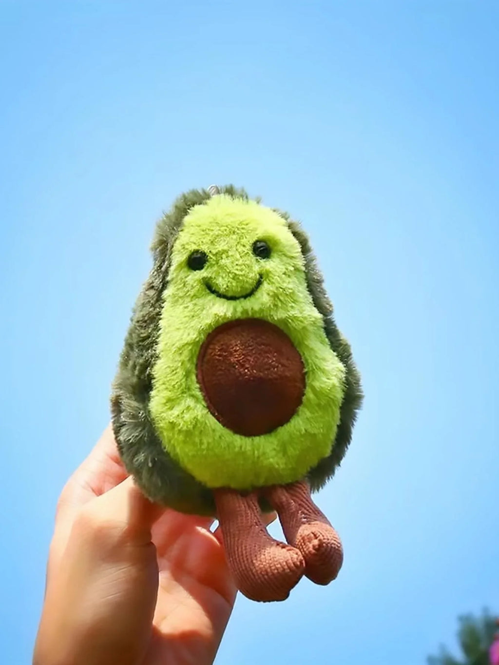 Avocado plush dog toy with squeaker, soft chew and comfort toy