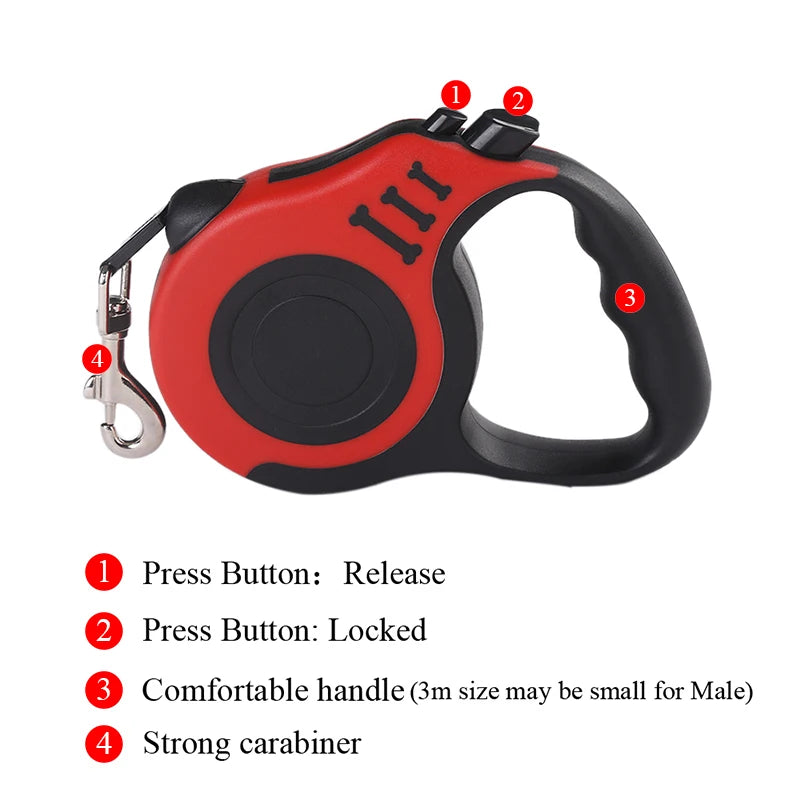 3m and 5m retractable dog lead