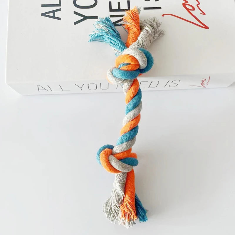Double knot, cotton rope, dog chew toy, tug and chew toy for dogs