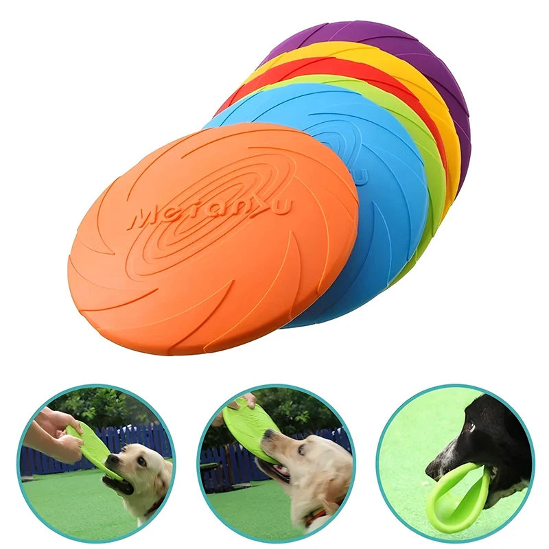 Silicon flying disc dog toy