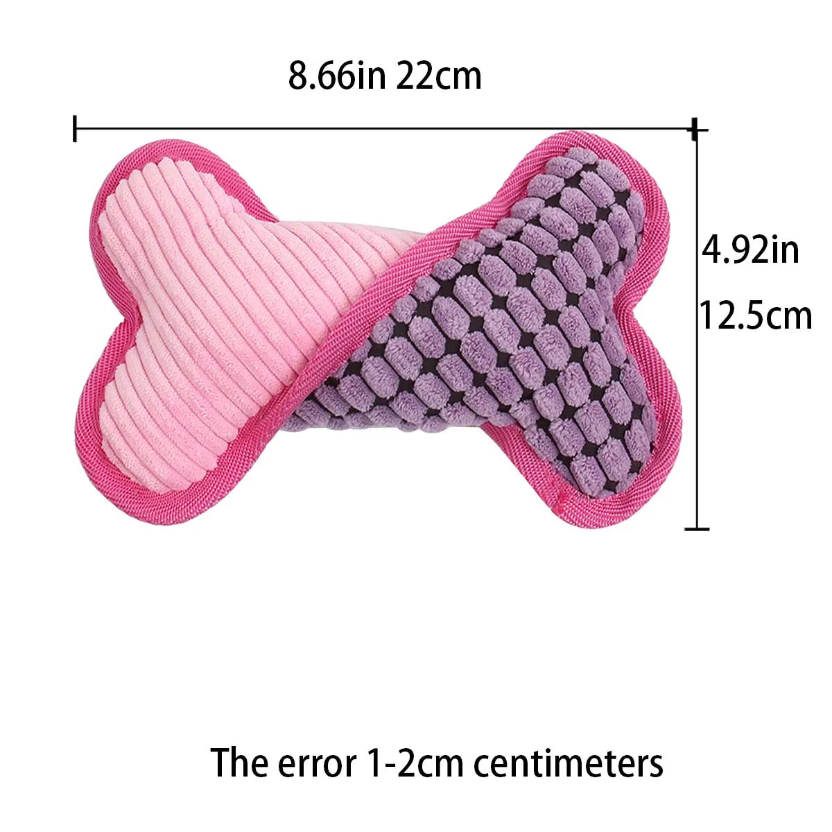 Plush squeaky bone shaped dog toy