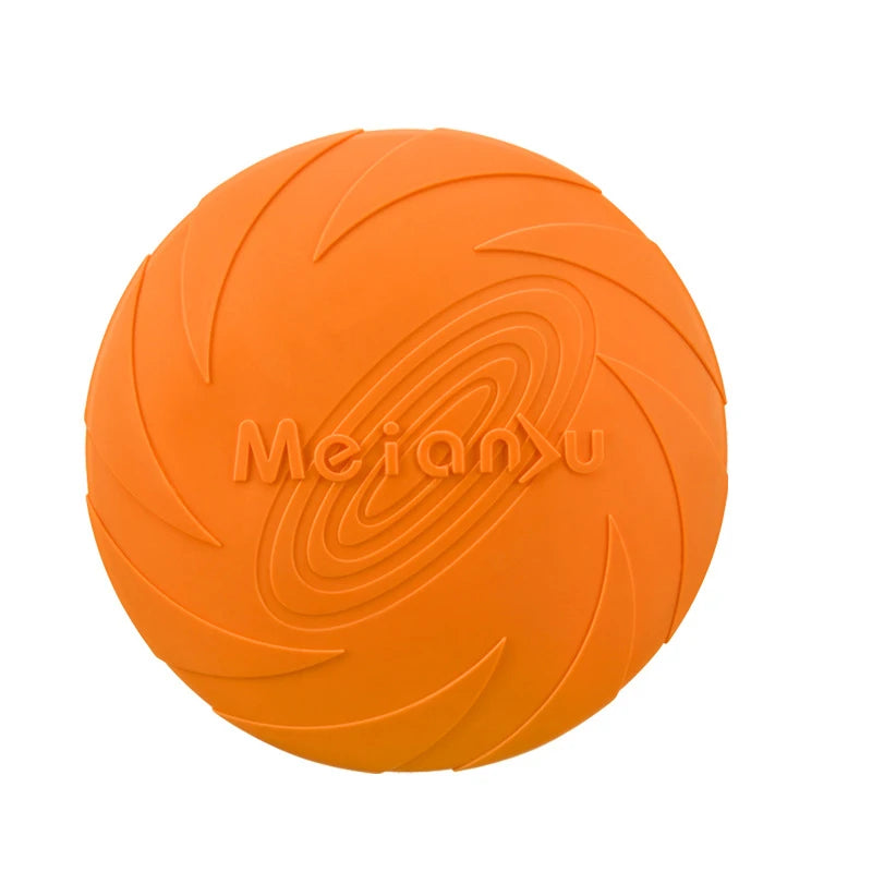 Silicon flying disc dog toy