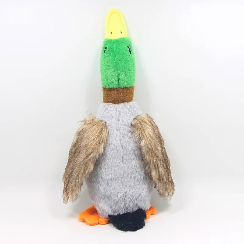 Plush duck squeaky dog toy