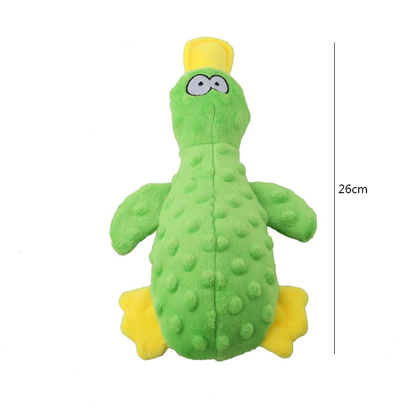 Plush duck squeaky dog toy
