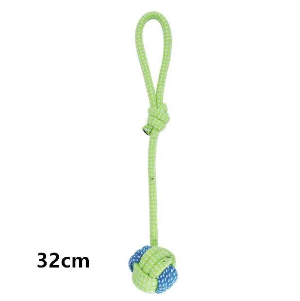 Interactive cotton rope dog toy, chew, tug and play