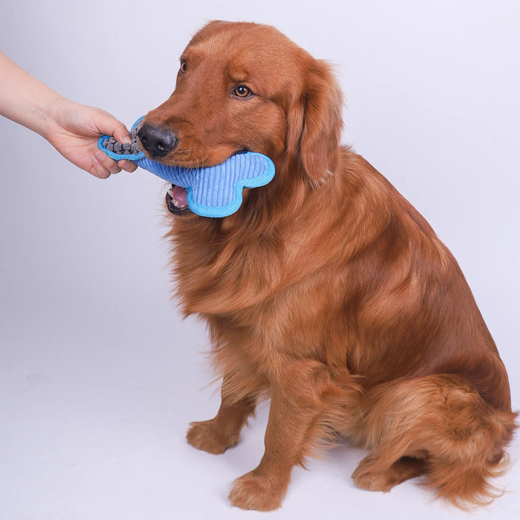 Bone shaped dog toy with squeaker