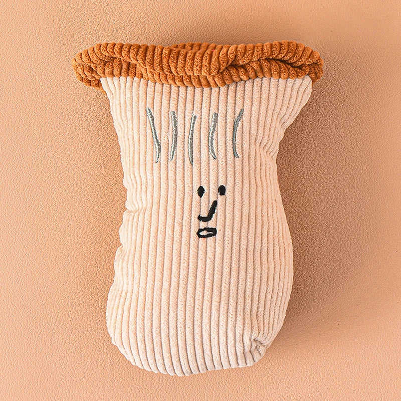 Vegetable shaped plush dog squeaky chew toy