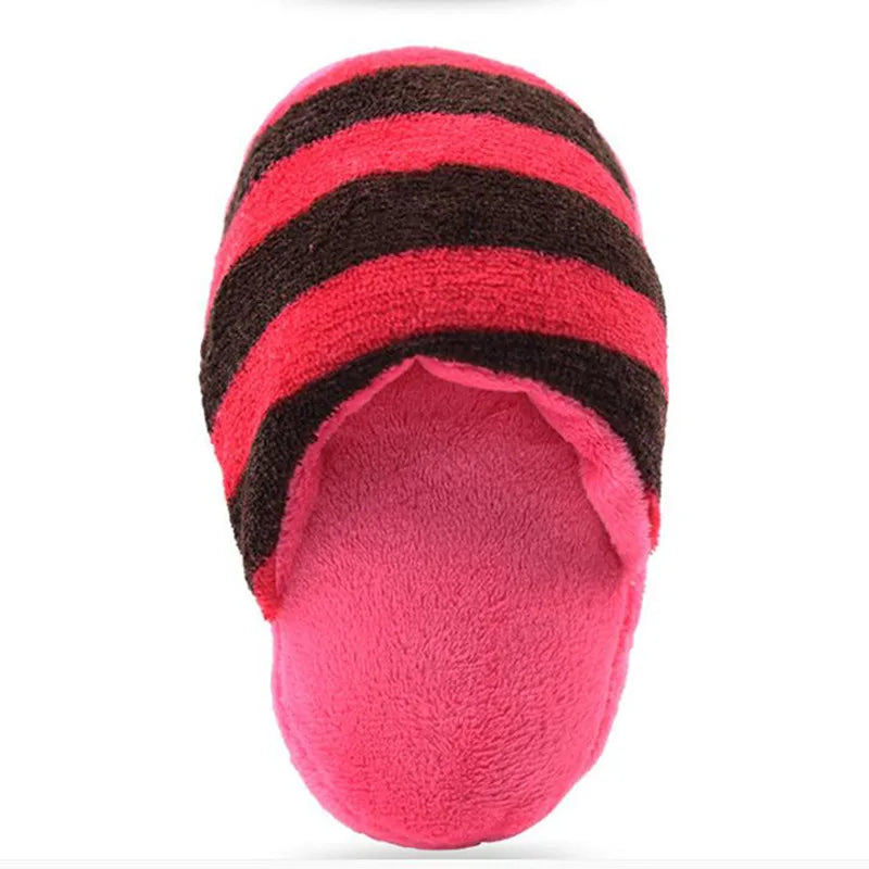 slipper shaped dog toy with squeaker
