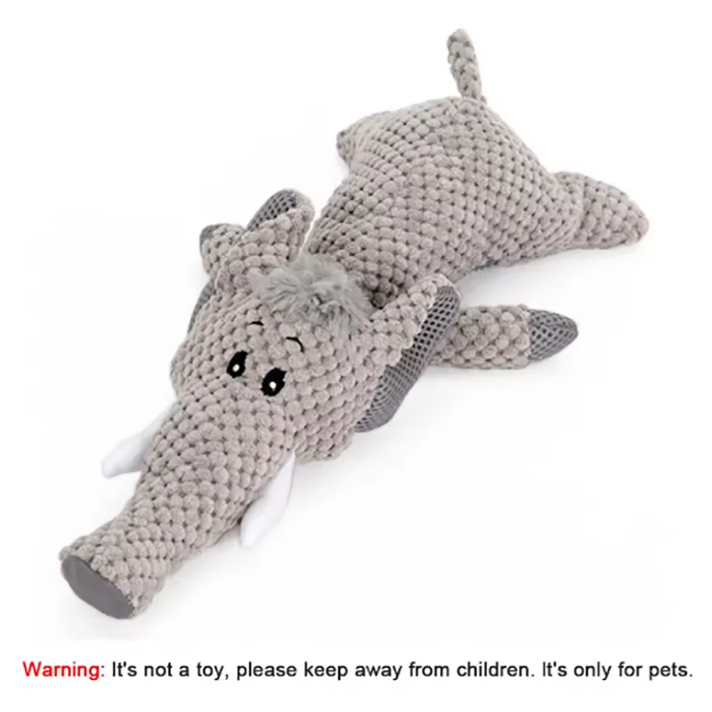 Large plush dog chew toy with squeaker