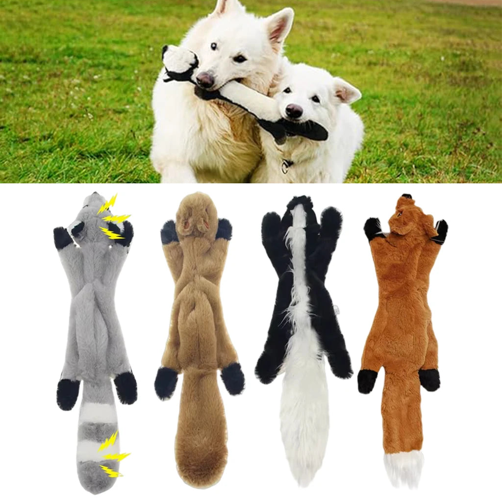 No stuffing animal plush dog toy with squeakers