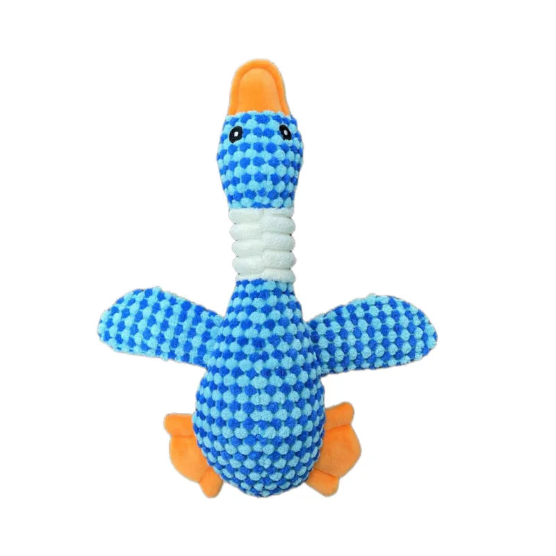 Plush duck squeaky dog toy, soft chew and interactive play toy