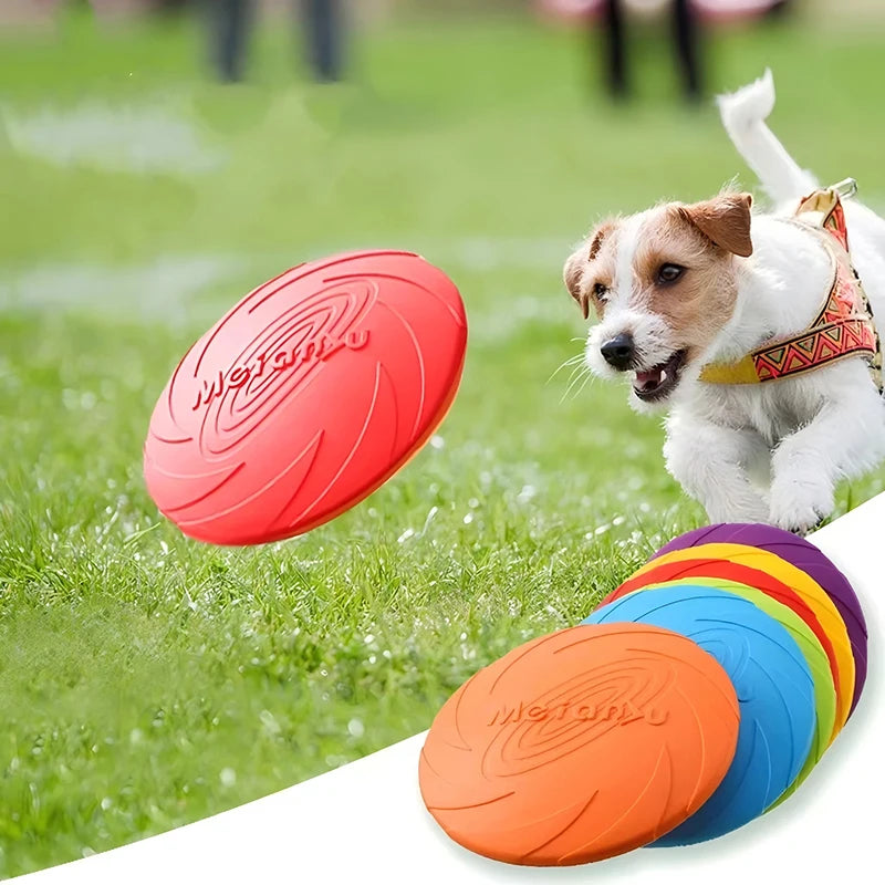 Silicon flying disc dog toy