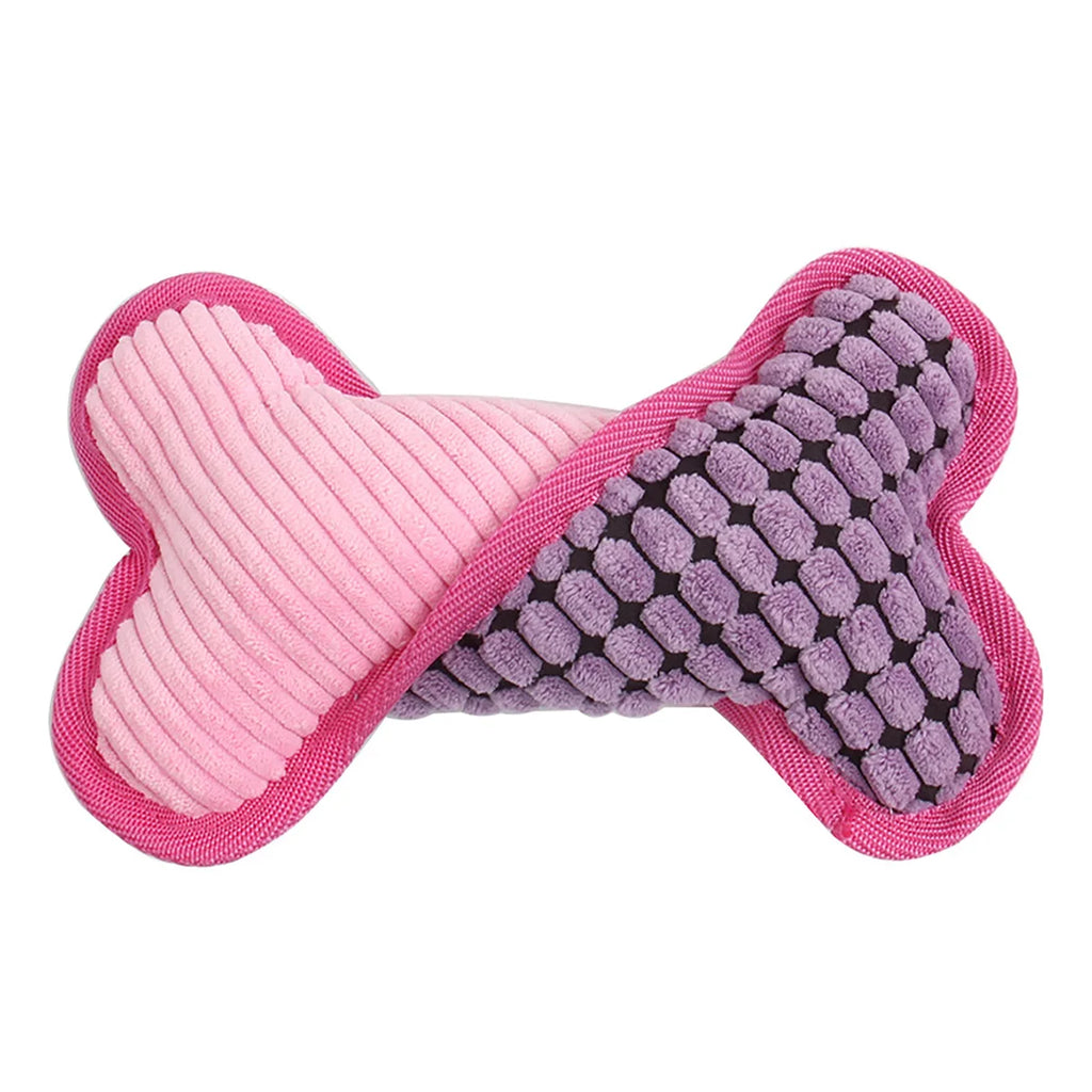 Bone shaped dog toy with squeaker