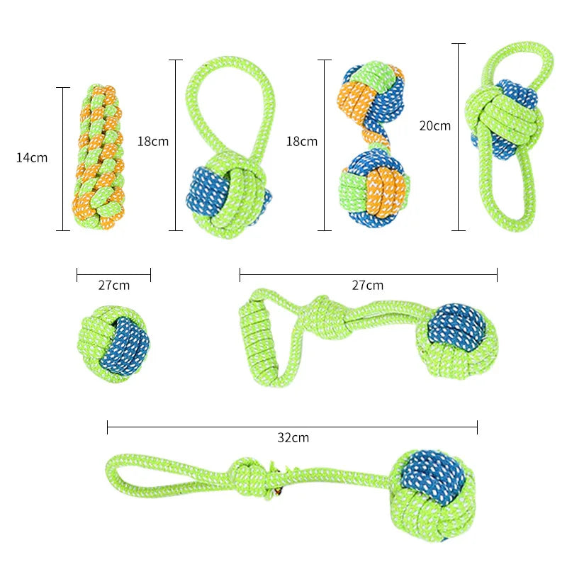 Interactive cotton rope dog toy, chew, tug and play