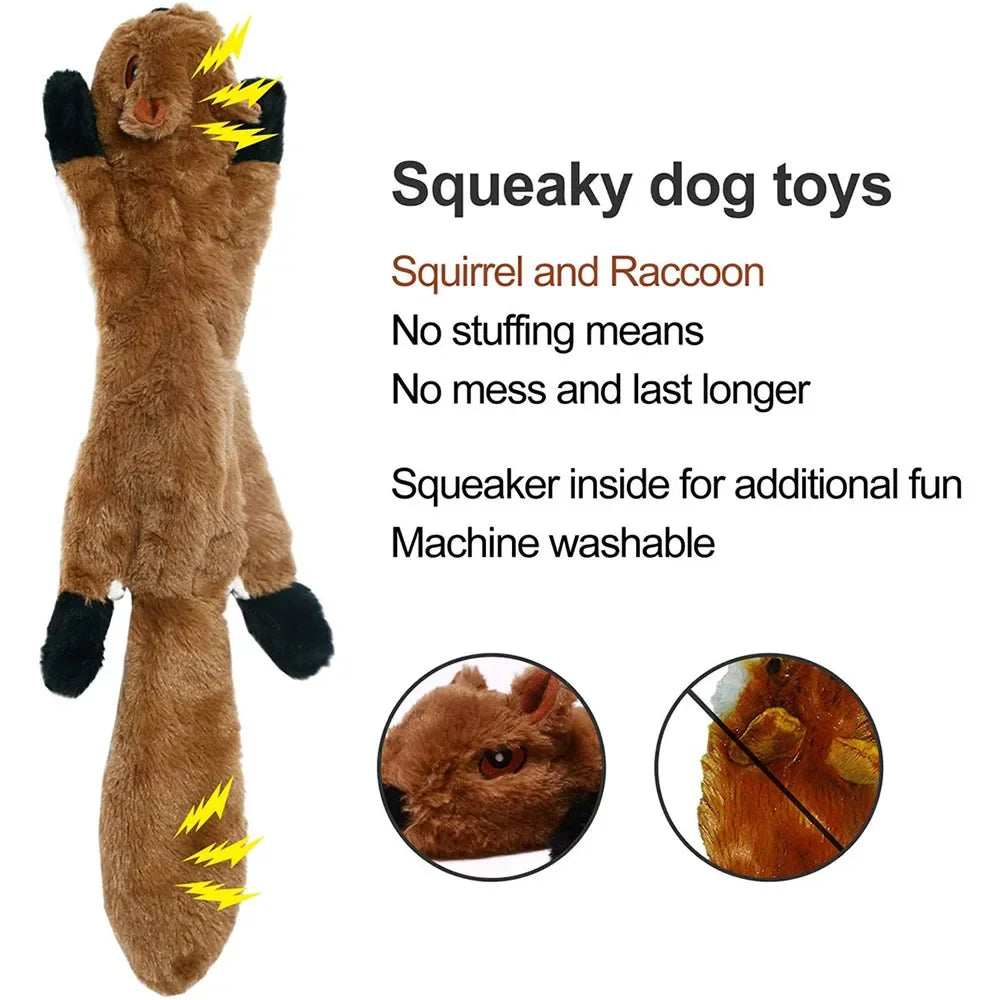 No stuffing animal plush dog toy with squeakers