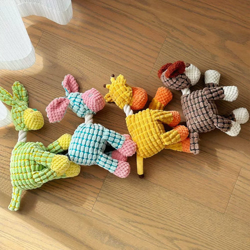 Animal shaped dog toy with squeaker