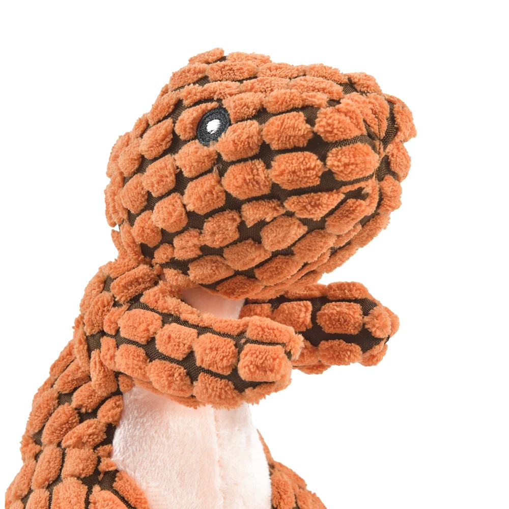 Plush squeaky animal and dinosaur shaped dog toys