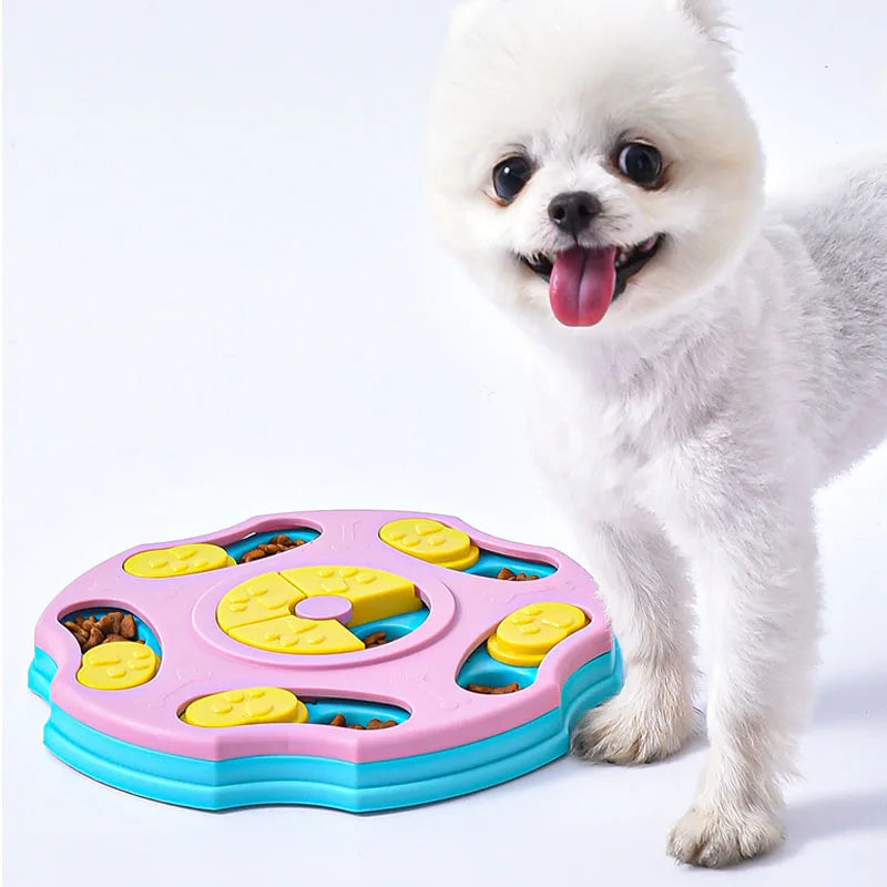 Interactive dog puzzle slow feeder, IQ training and healthy eating toy