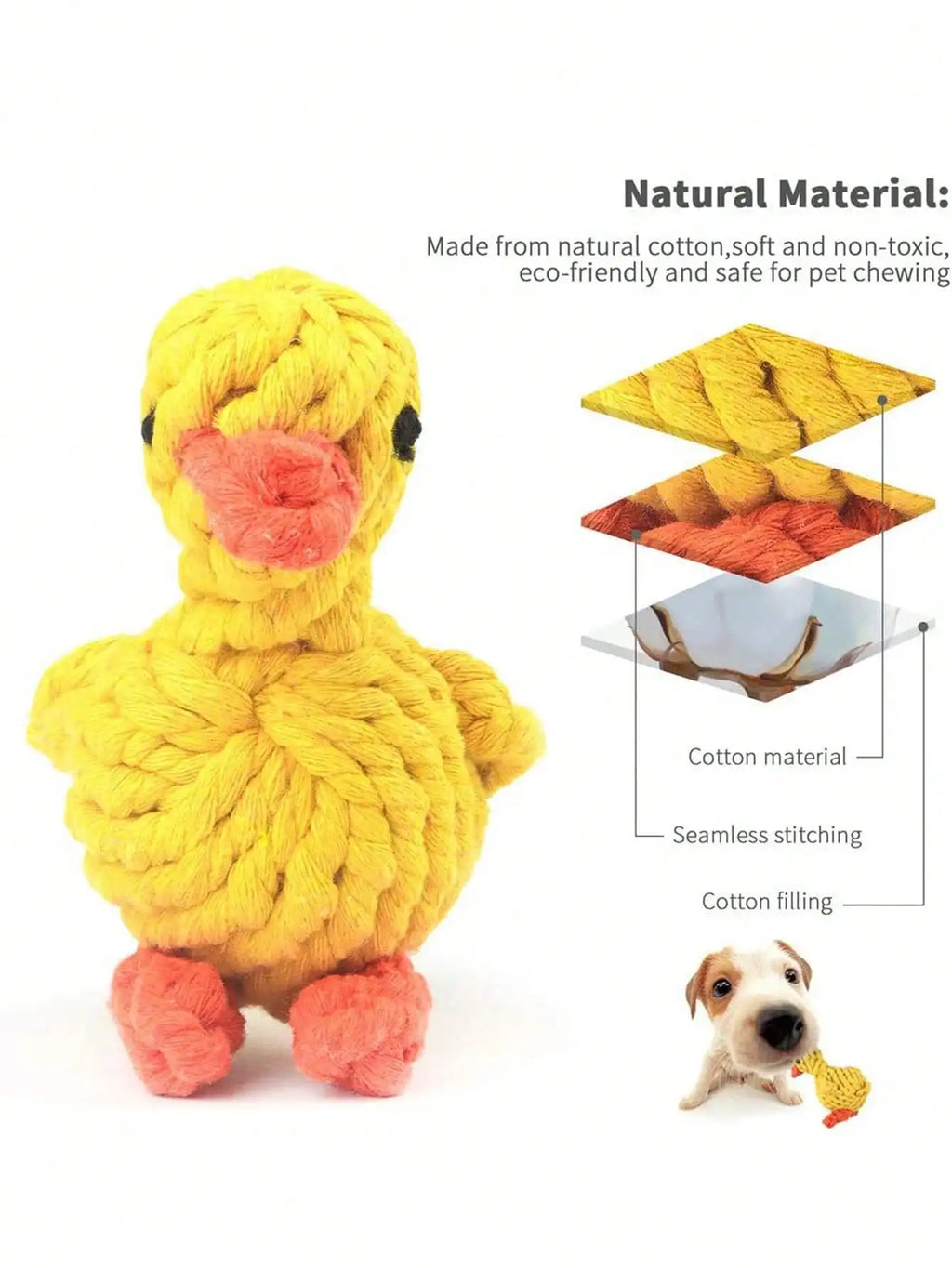 Rope dog toy, durable cotton chew toy