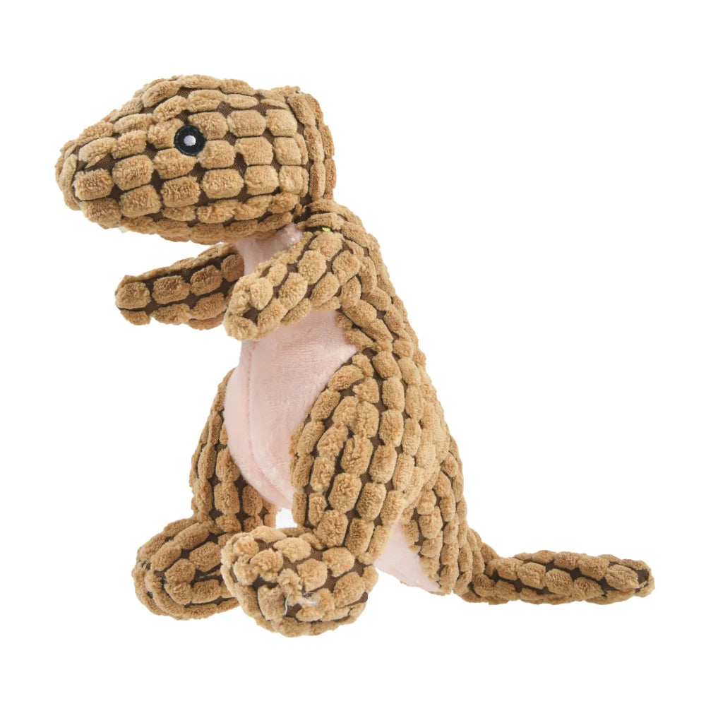 squeaky animal and dinosaur shaped dog toys