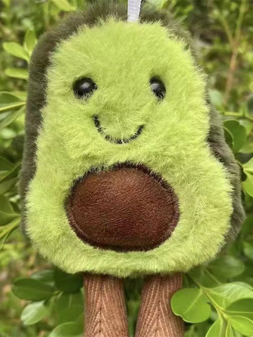 Avocado plush dog toy with squeaker, soft chew and comfort toy