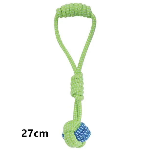 Interactive cotton rope dog toy, chew, tug and play