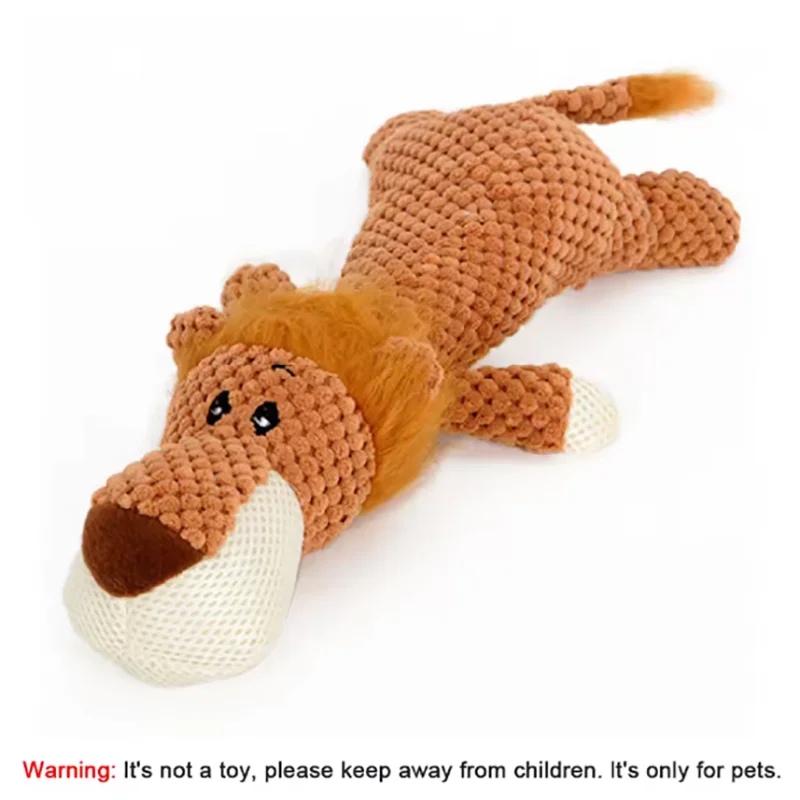 Large plush dog chew toy with squeaker