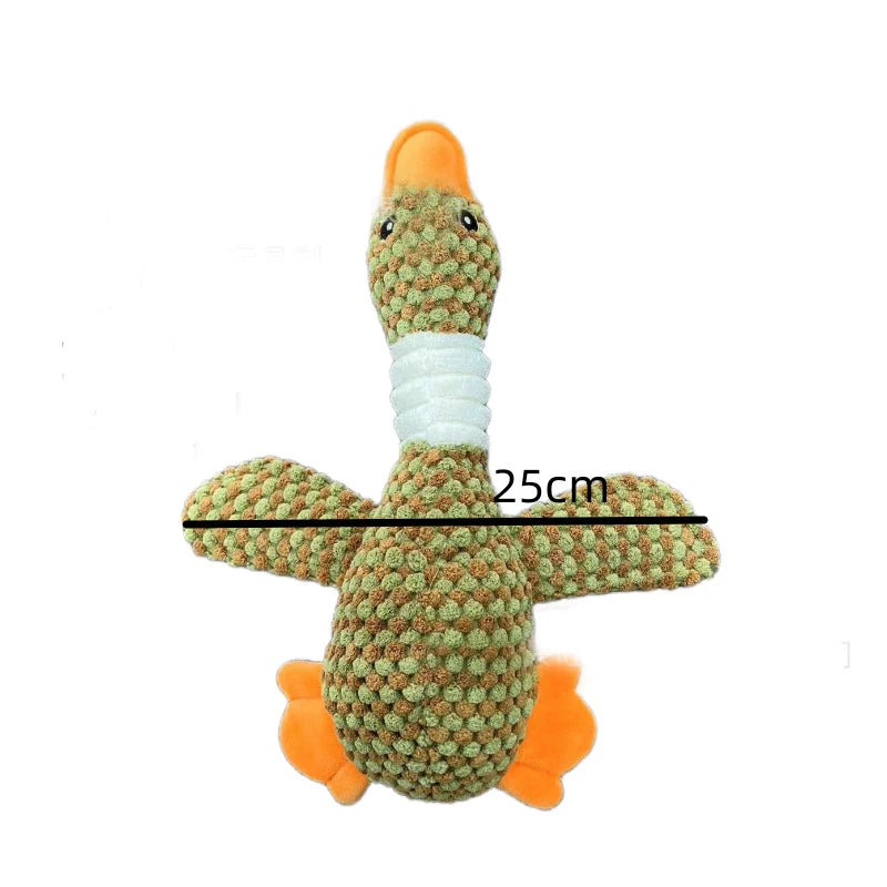 Plush duck squeaky dog toy, soft chew and interactive play toy