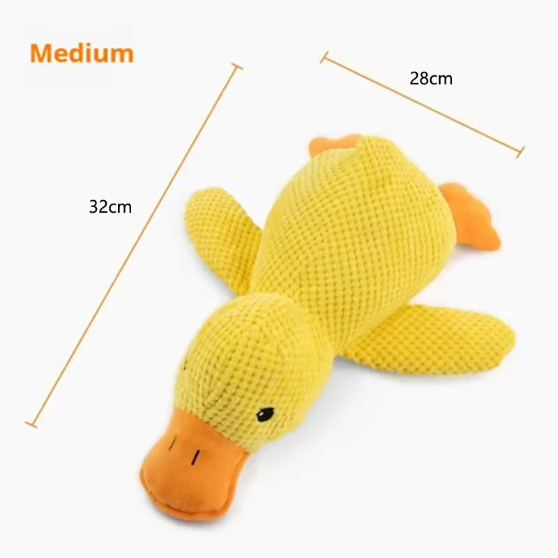 Plush squeaky duck dog toy, soft comfort and interactive play