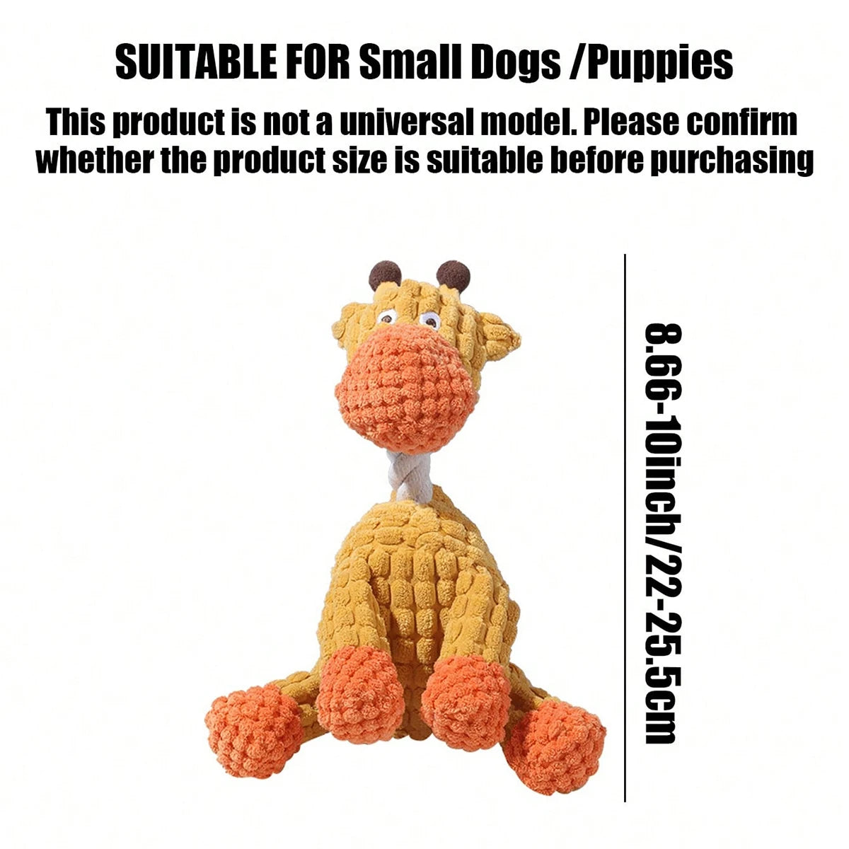 Plush squeaky animal toy, soft chew and interactive play