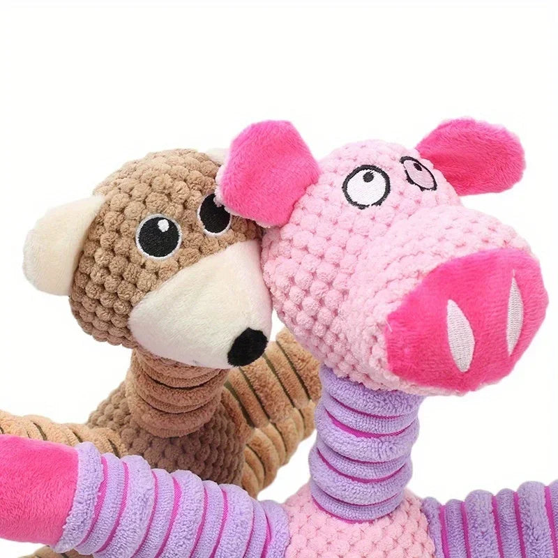 Animal shaped squeaky dog toy
