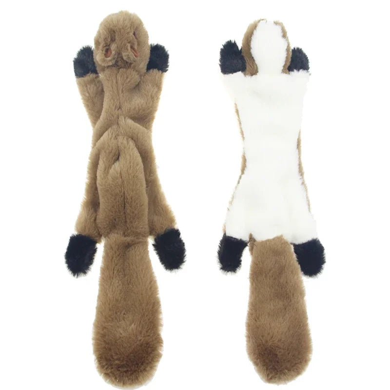No stuffing animal plush dog toy with squeakers