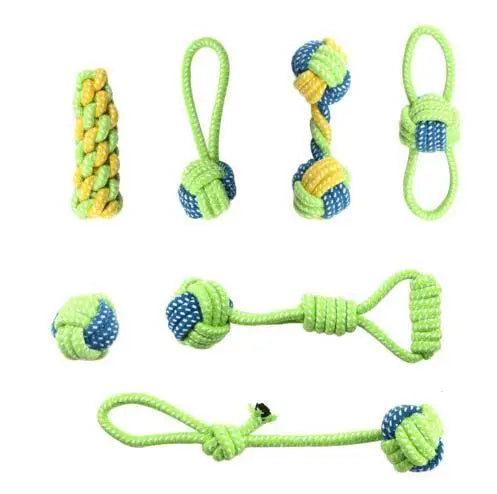 Interactive cotton rope dog toy, chew, tug and play