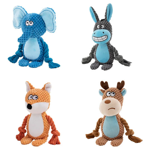 Animal shaped dog toy with squeaker