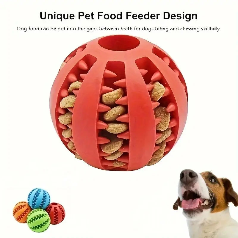 Interactive puzzle dog ball, durable chew toy with treat dispenser