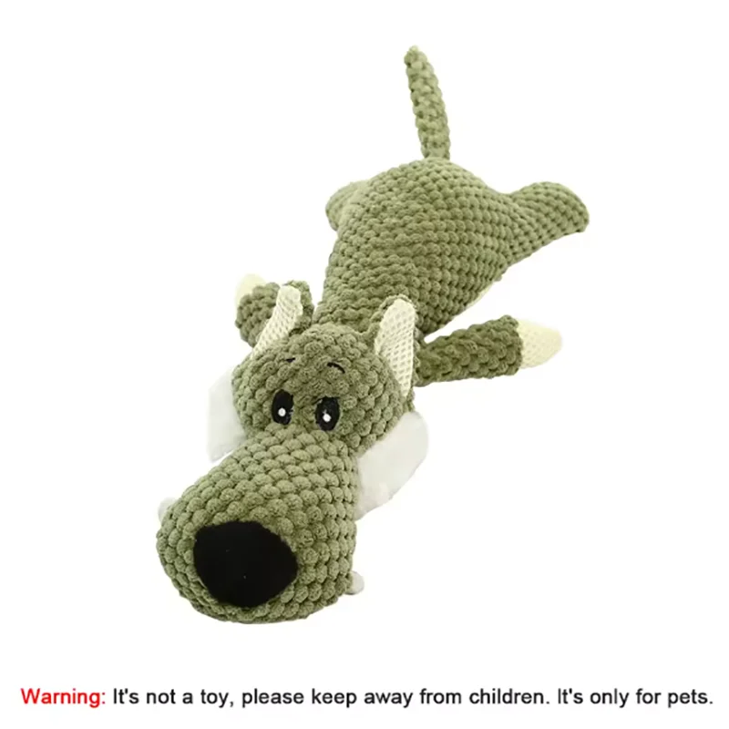 Large plush dog chew toy with squeaker