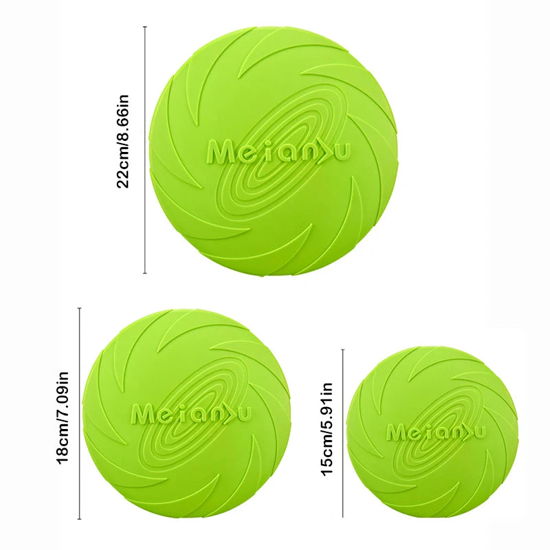 Silicon flying disc dog toy