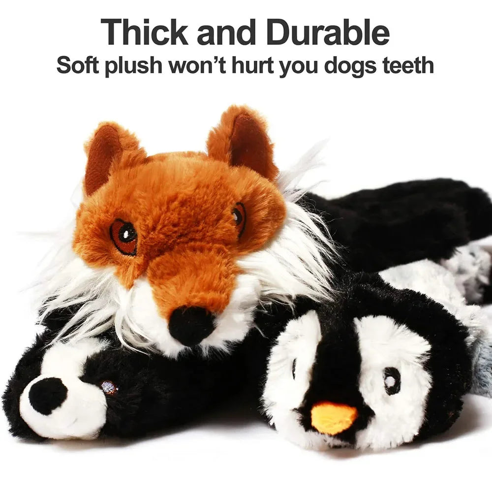 No stuffing animal plush dog toy with squeakers