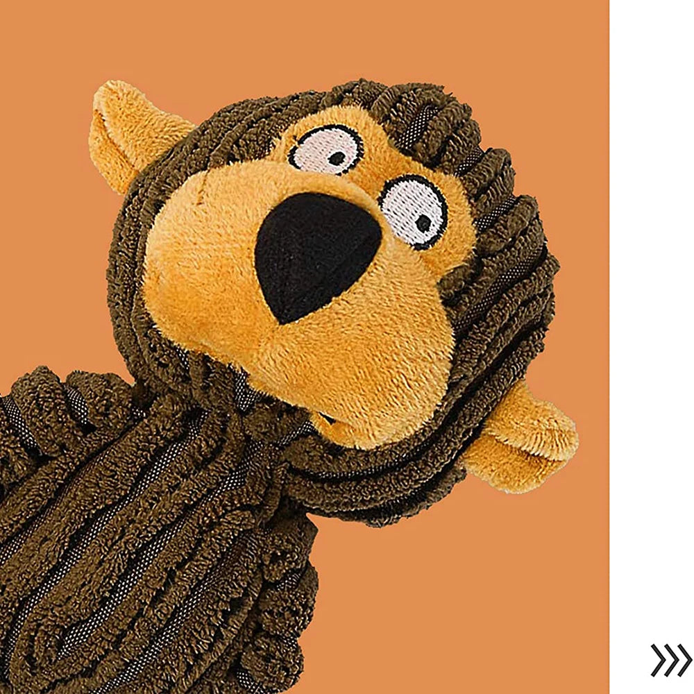 Monkey shaped dog toy with squeaker