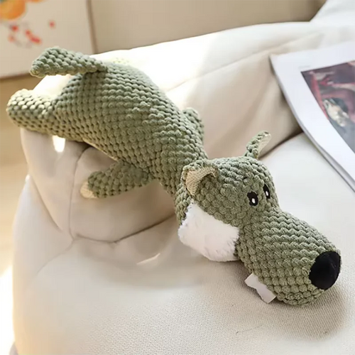 Animal shaped dog toy with squeaker